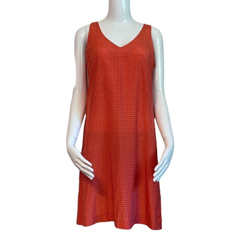 ANTHROPOLOGIE SIYU Silk Blend Print Red Tie Back Sleeveless Mini Dress.Size S